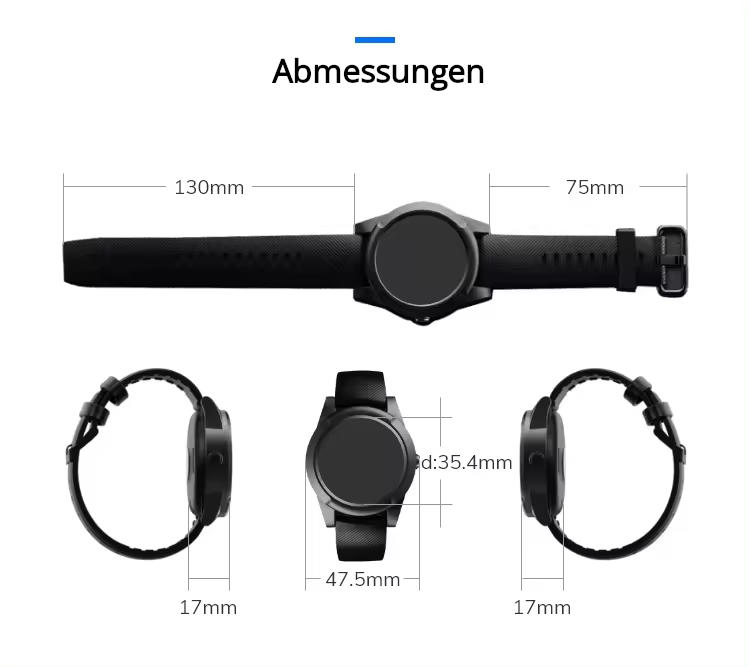 Die Senionex WATCH PRO 3 Notfalluhr für Senioren und Rentner wird am Handgelenk getragen und zeigt ihre Abmessungen. Diese Smartwatch bietet Notruf, Sturzerkennung, GPS, Gesundheitsüberwachung, Datum und Wochentag. Die Notfalluhr für Senioren ist ideal für ältere Menschen, die eine benutzerfreundliche und funktionale Notruf-Armbanduhr suchen. Die Abmessungen der Uhr sind ergonomisch gestaltet und speziell für Senioren entwickelt.